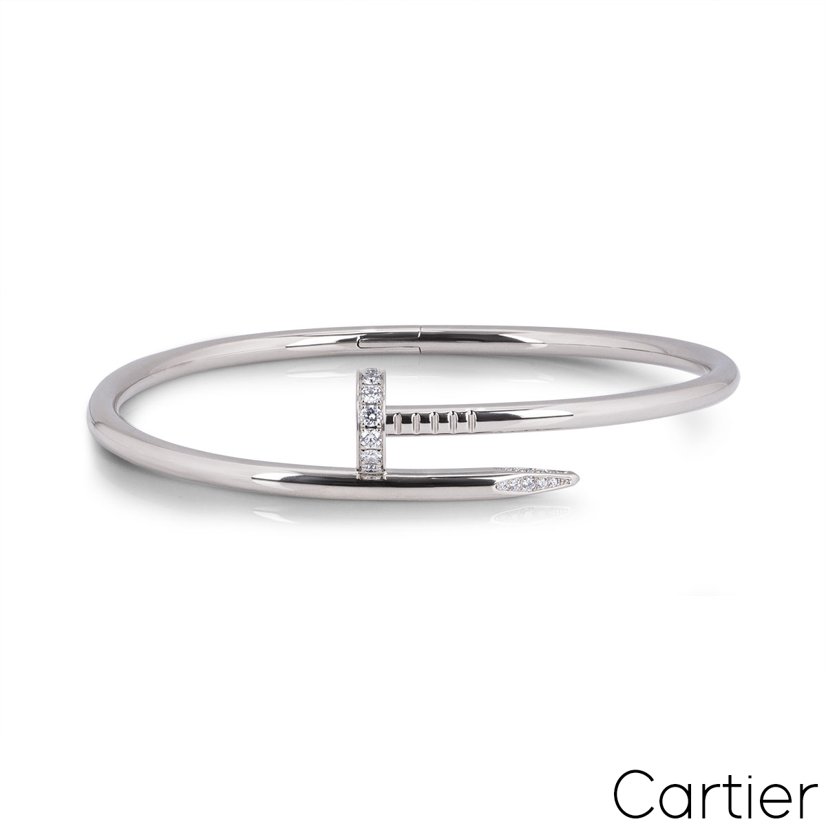 Cartier White Gold Diamond Juste Un Clou Bracelet Size 19 B6048719